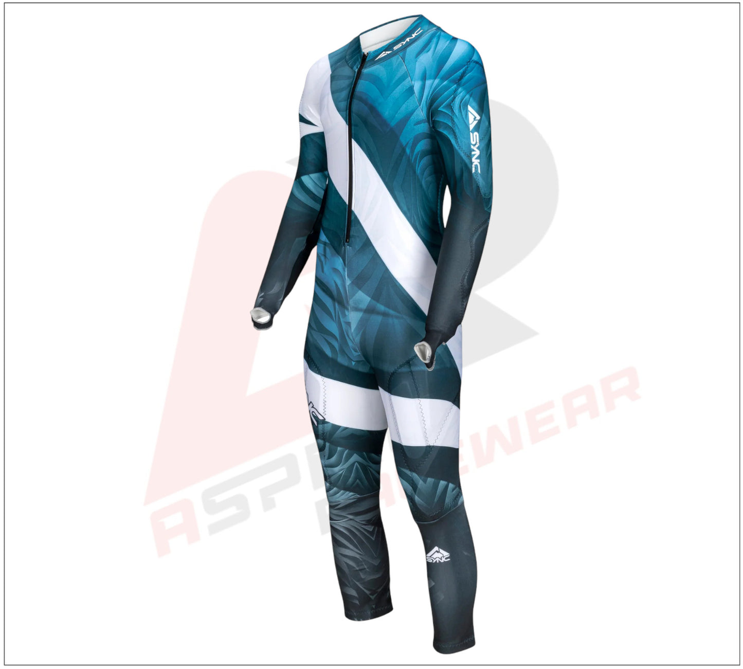 Tiger Adult Race Suit - Aqua/Blue